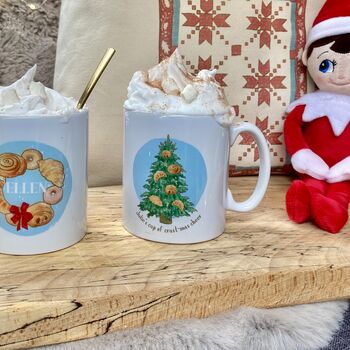 Personalised Pastry Christmas Tree Mug With Hot Choc Kit, 2 of 4