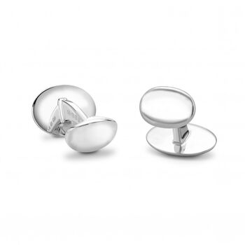 Engraved Sterling Silver Domed Cufflinks, 2 of 5