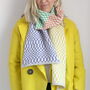 Beach Hut Knitted Scarf, thumbnail 2 of 9
