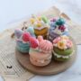 Personalised Gift Box Of Wax Decorated Macaron Candles With Greeting Card, thumbnail 1 of 2