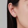 Sterling Silver Daffodil Cz Stud Earrings, thumbnail 6 of 11