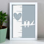 Personalised Framed Love Birds Print, thumbnail 1 of 2