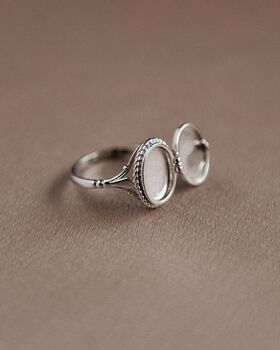 Claudia Sterling Silver Locket Ring, 3 of 7