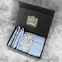 Mens Luxury Dusky Blue Tie Gift Box Set, thumbnail 1 of 6