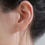 Starburst Cz Dangle Chain Stud Earrings In Sterling Silver, thumbnail 1 of 12