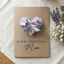 Personalised Birthday Floral Origami Heart Kraft Card, thumbnail 1 of 9