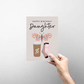 Daughter Birthday Card With Illustrated Coffee, 2 of 4