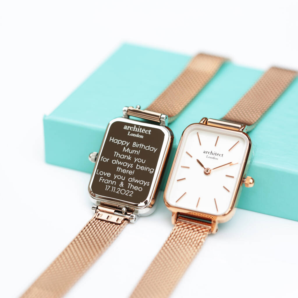 Ladies Personalised Rose Gold Watch – Architēct Lille, 1 of 5