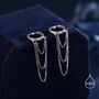 Sterling Silver Triple Chained Hoop Earrings, thumbnail 1 of 11