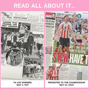 Sunderland Fc Personalised Football Gift Black Cats Newspaper History Book, 10 of 12