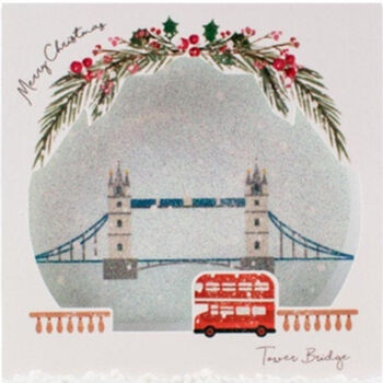 Tower Bridge Sparkling Pop Up Christmas Card, 3 of 6