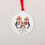 Personalised Penguin Family Christmas Tree Decoration, thumbnail 7 of 8