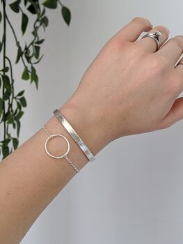 Personalised Sterling Silver Hammered Cuff Bracelet, 3 of 7