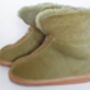 Genuine Sheepskin Slippers With Zipper Olive, thumbnail 4 of 6