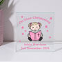 Personalised Glass Block – On Your Christening For Girls, thumbnail 3 of 4