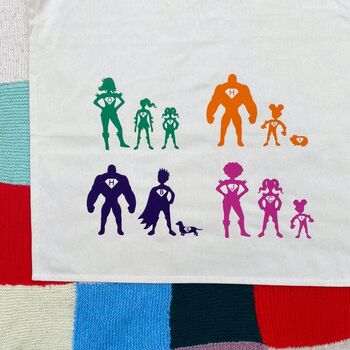 Personalised Tea Towel Superhero Family, 5 of 9