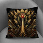 Celestial Aviary Art Deco Swan Poly Linen Cushion, thumbnail 5 of 6