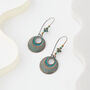 Antique Bronze And Turquoise Beaded Earrings, thumbnail 2 of 3