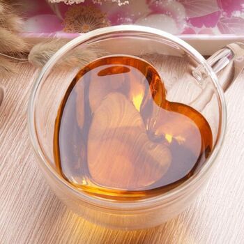 Double Wall Heart Shaped Tea Coffee Mug, 2 of 3