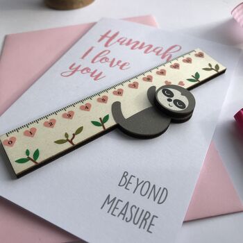 Personalised Sloth Valentines Card And Cute Sloth Ruler, 3 of 3