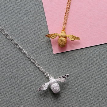 Sterling Silver Bumble Bee Necklace, 2 of 8