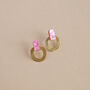 Handcrafted Brass And Acrylic Stud Earrings, thumbnail 6 of 8