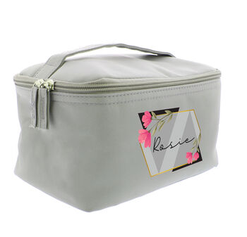 Personalised Floral Grey Toiletry Bag, 4 of 5