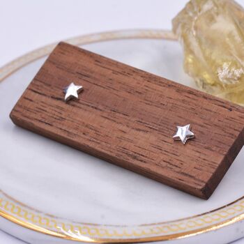Sterling Silver Very Tiny Little Star Stud Earrings, 6 of 12