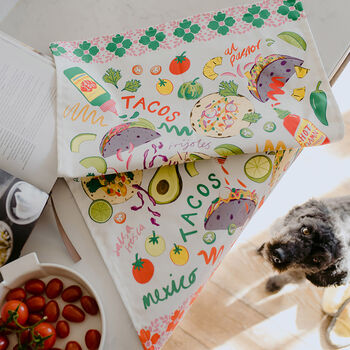 Tacos Organic Cotton Tea Towel, 5 of 6