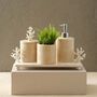 Beige Marble Bathroom Set With Coral Detail, thumbnail 1 of 2