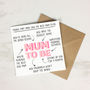 Personalised 'Things That Make You Mum To Be' Card, thumbnail 4 of 4