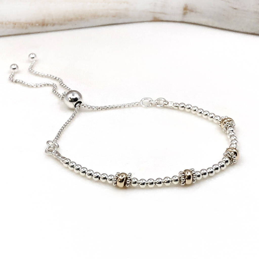 40th Birthday 9ct Gold And Silver Milestone Bracelet, 1 of 10