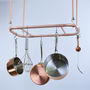 Curved Copper Hanging Pot And Pan Rack, thumbnail 1 of 2