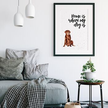 Home Is Where My Dog Is Chocolate Labrador Print, 4 of 6