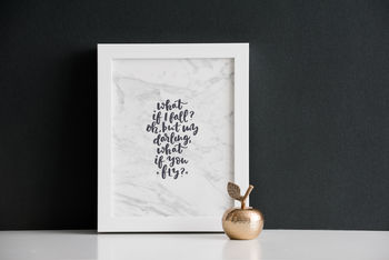What If I Fall? Personalised Modern Calligraphy Print, 4 of 4