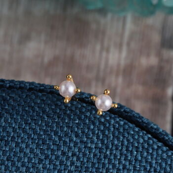 Sterling Silver 'One Of A Kind' Pearl Earring Studs, 6 of 6