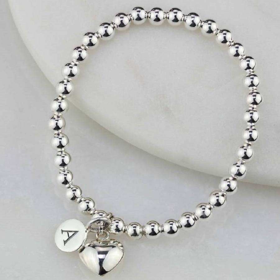 Personalised Children's Solid Silver Heart Bracelet By Nest