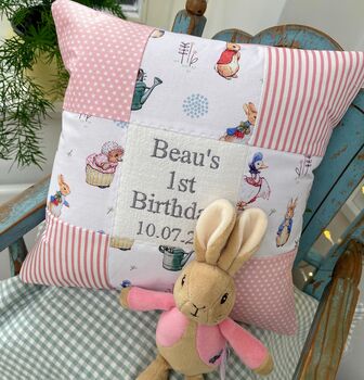 Peter Rabbit© 1st Birthday Cushion, 10 of 10
