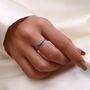 Sterling Silver White And Blue Opal Trio Ring, thumbnail 9 of 11