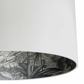 Charcoal Vintage Rainforest Lampshades In Cloud Grey, 3 of 6