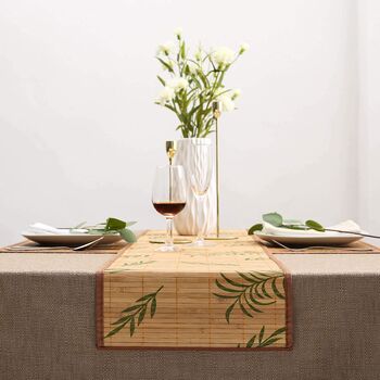 Brown Leaf Bamboo Table Runner, 4 of 9