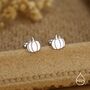 Sterling Silver Pumpkin 18 G Screw Back Stud Earring With Ball Backs, thumbnail 5 of 11