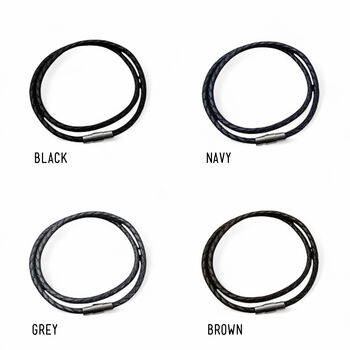 Personalised Men's Morse Code Slim Leather Bracelet, 5 of 5
