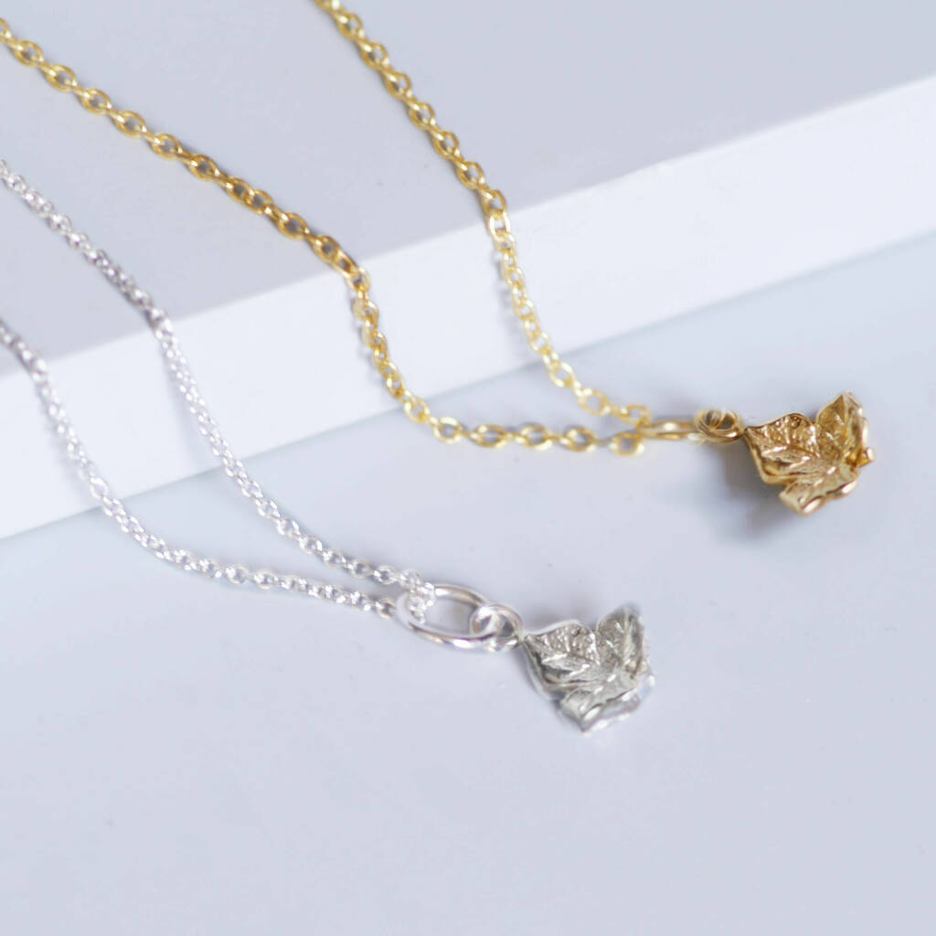 Sterling Silver Ivy Leaf Necklace By Amulette