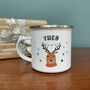 Christmas Enamel Mug With Reindeer, thumbnail 1 of 3