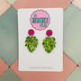 For Plant Lovers Glitter Cheese Leaf Resin Earrings, thumbnail 1 of 8