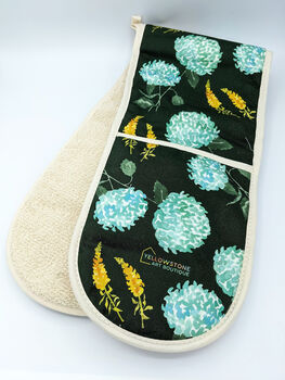 Luxury Floral Hydrangea And Snapdragon Oven Gloves, 5 of 5