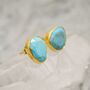 Turquoise Gold Plated Sterling Silver Studs, thumbnail 7 of 7