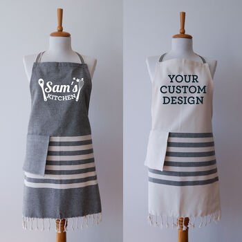 Personalised Handwoven Pure Cotton Kitchen Apron, 6 of 12