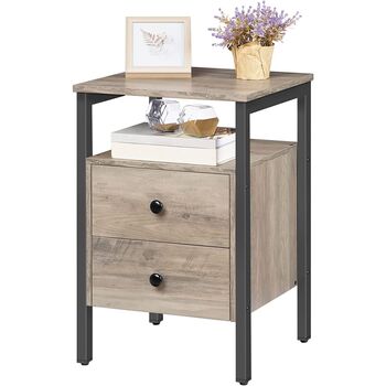 Bedside Table With Drawers Side End Table Nightstand, 9 of 12